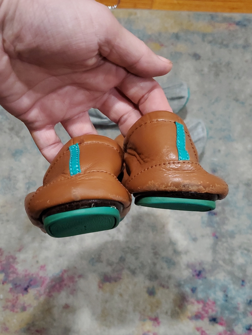 3 Pair Tieks - Silver Lake, Blue, And Brown - Size 9 - Picture 9 of 16